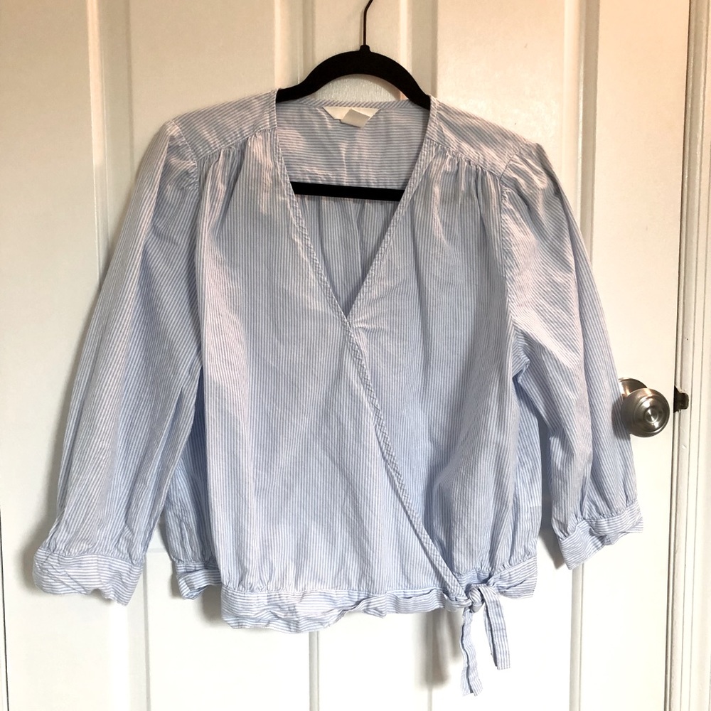 H&M side tie cropped blouse